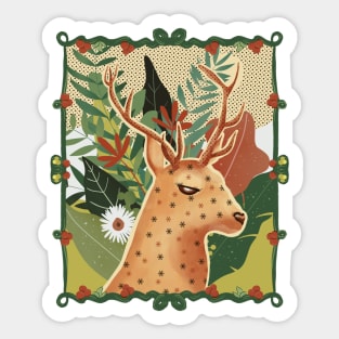 Floral deer Sticker